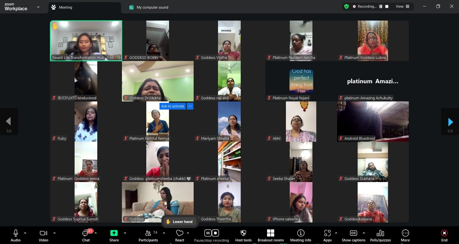 Swasti Life Transformation Hub online healing session